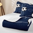 thumbnail image 4 of Erosebridal Blue Soccer Twin Quilt Set,Classic Football Twin Coverlet Set For Boys,2 Pieces, 4 of 7