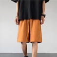 thumbnail image 4 of PEASKJP Sport Shorts pour Men Coupe Droite Extensible 4 Directions Short Taille Extensible avec Grandes Tailles, Orange L, 4 of 5
