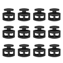 Uxcell Plastic Cord Locks, Double Hole Spring Cord Toggle Stopper Slider Stops Fastener End Black