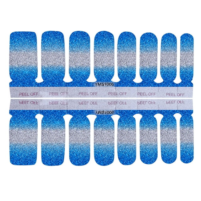 Nail Stickers Glitter Gradient Color Full Wraps Polish Stickers Decal Strips Self-Ashesive Nail Sticker Sets For Women Girls