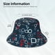thumbnail image 3 of Fotbe Navy Blue Geometric Sombrero Tipo Pescador con Estampado – Sombrero de Sol de Algodón de Moda para Playa, Golf, Pesca, 3 of 6