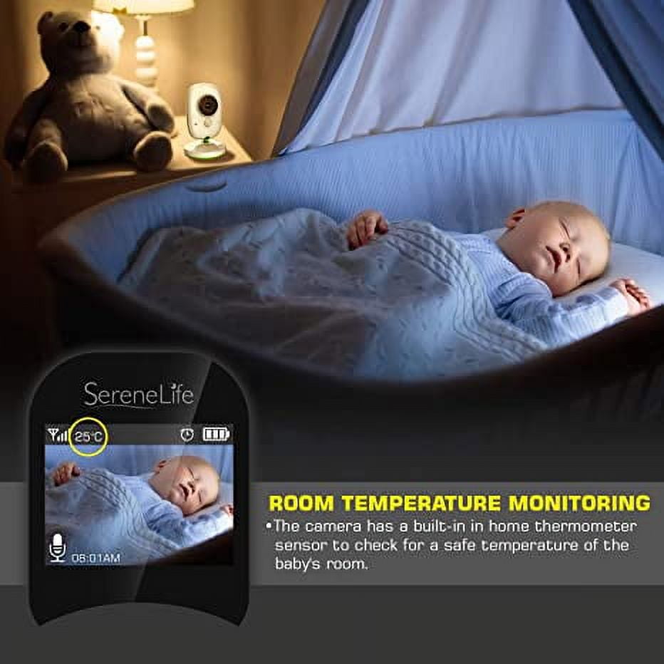 SereneLife USA Video Baby Monitor - Upgraded 850’ Wireless Long-Range Camera, Night Vision Green