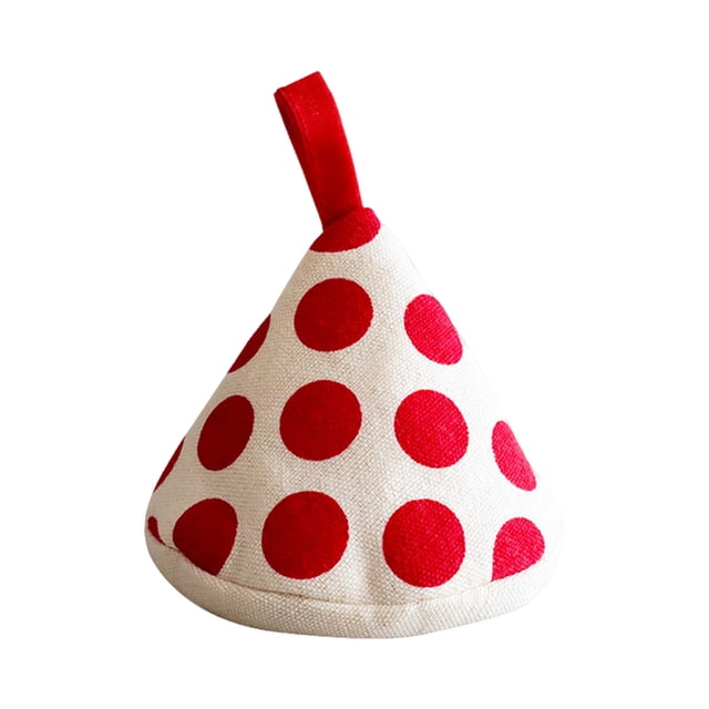 Toystoory Seguridad y comodidad triangulares del casquillo del pote del poliéster con los guantes resistentes al calor durables del mango del Cocina y Comedor rojo