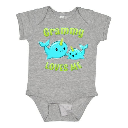 

Inktastic Grammy Loves Me- Cute Narwhal Gift Baby Boy or Baby Girl Bodysuit