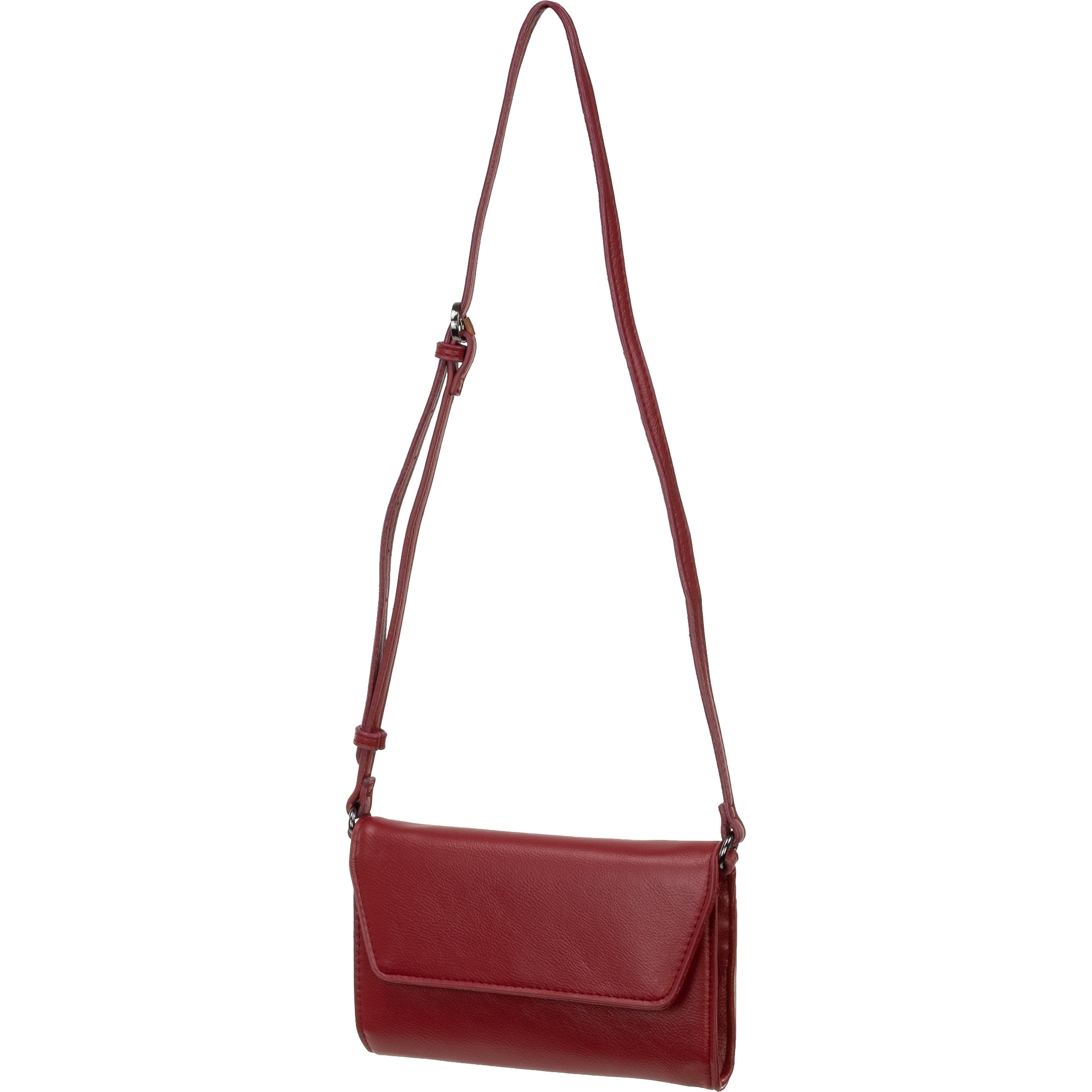 True Gear Women's Faux Leather Clutch Crossbody Bag, Red