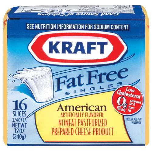 Kraft Singles American Fat Free Slices 16 Ct Cheese, 12 oz