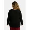thumbnail image 3 of Terra & Sky Women's Plus V-Neck Fine Gauge Pullover Sweater, Lightweight, Sizes 0X-5X, 3 of 5