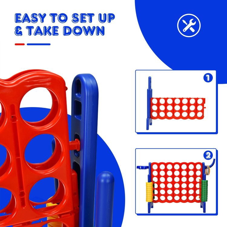 Chateauy 2.5 Feet 4-to-Score Giant Game Set – Large-Sized Tossing & Ring Toss Outdoor Activity for Family, Lawn, Backyard, Party, BBQ, and Beach