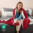 thumbnail image 6 of Bare Home Plush Sherpa Bed Blanket - Fluffy & Soft - Reversible - Lightweight - King, Red, 6 of 10