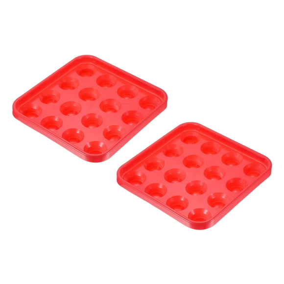 Unique Bargains Pool Ball Tray Billiard Ball Holder Snooker Storage Tray Pool Table 16 Balls, Red 2 Pack