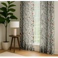 thumbnail image 4 of Vargottam 84 Inch Rod Pocket/Back Tab Cotton Curtains for Windows and Doors - Light Filtering Cotton - Light Filtering Drapes For Doors - Set of 2 Panels, 52"x84" - Tulip Vine Print (White), 4 of 8