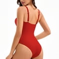 thumbnail image 4 of Maillot de Bain Rehausseur à Armatures Froncé Taille Haute Maillot de Bain Bikini avec Armatures Short de Bain pour Homme Robe Bikini Short de Plage Ensemble de Shorts Shorts Bleu Maillot de Bain Taille Haute Bikini String Blanc, 4 of 4