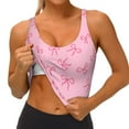 thumbnail image 3 of Hirioo Pink Bows for Women's Sports Vest with Full-Print Design, Stretchy Fabric and Removable Pads-Medium, 3 of 8