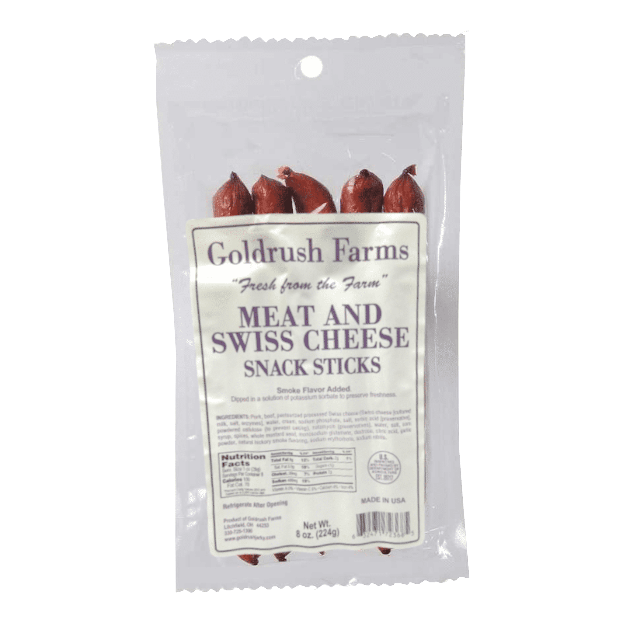 Meat and Swiss Cheese Snack Stick