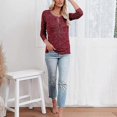 thumbnail image 3 of Women Crew Neck Fitted Tops Women Long Sleeve Henley TShirts Button Down Slim Fit Tops Long Button Up Shirt Gray 3XL, 3 of 5