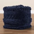 thumbnail image 5 of Bowery Hill Contemporary Navy Handwoven Cotton Pouf Ottoman, 5 of 6