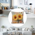 thumbnail image 3 of Yellow chrysanthemum Linen toss pillowcase Decoration pillowcase Gift preferred 18x18" Cushion cover 2 set Sofa pillowcase Sofa bedroom living room car, 3 of 8