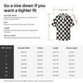 thumbnail image 7 of Daiia Black and White Checkerboard Men's Linen Shirts Short Sleeve Casual Shirts Button Down Shirt for Men Beach Summer Wedding Shirt-Small, 7 of 7