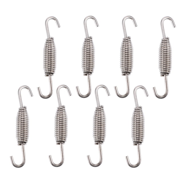 Unique Bargains 8 Pcs Motorcycles Exhaust Pipe Spring 68mm 2.68' Stainless Steel Exhaust Pipe Spring Hook Silver Tone