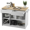 thumbnail image 3 of Twin Star Home 48" Kitchen Island, White, 3 of 7