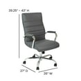 thumbnail image 5 of Flash Furniture Whitney High-Back Swivel LeatherSoft Desk Chair with Armrests, Gray/Chrome, 5 of 15