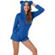 thumbnail image 5 of Mono cálido con capucha y orejas para mujer, pantalones cortos de manga larga, mono corto con cremallera y bolsillo, ropa de dormir para el hogar, tops de poliéster para mujer, 5 of 8