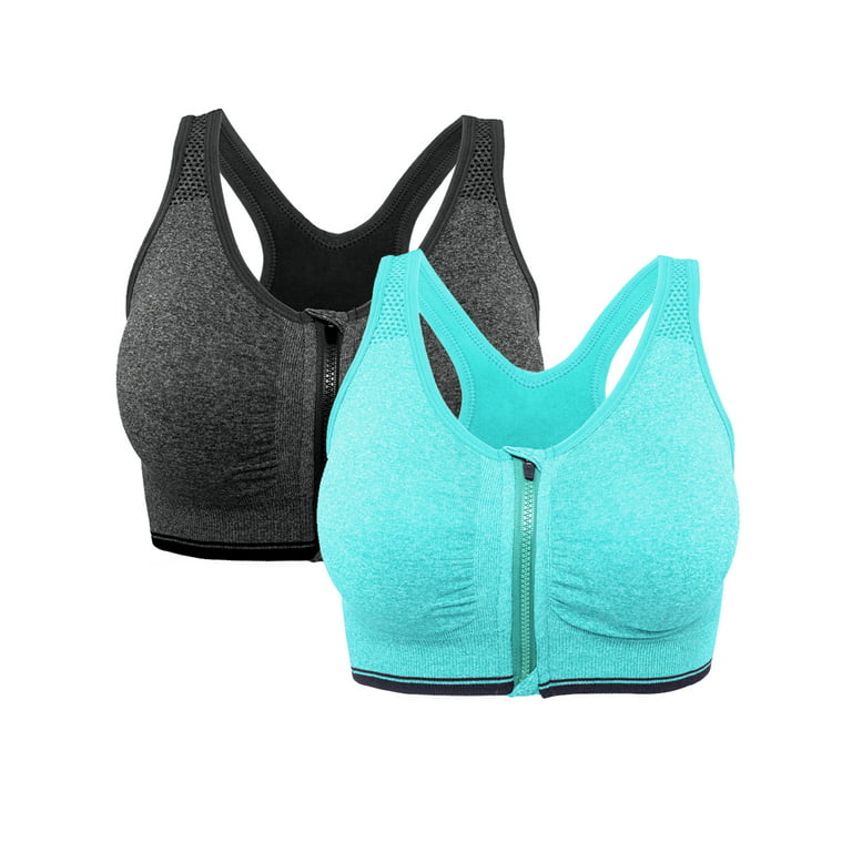 YouLoveIt Women Sports Bra Front Zipper Yoga Bras Padded Stretch Fitness  Tops Workout Gym Activewear Yoga Bra for Gym Running Workout Fitness 