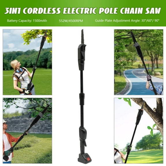 Electric Pole Chain Saw Tree Branch Limb Log 4500rpm Trimmer Pruner Garden Tool