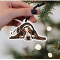 thumbnail image 6 of WIRESTER Set of 2pcs Acrylic Hanging Ornaments for Christmas Tree Holidays Party Home Office Decoration Gift - Cute Sad Eyes Basset Hound Dog & Basset Hound Dog Lying Down Looking Up, 6 of 7
