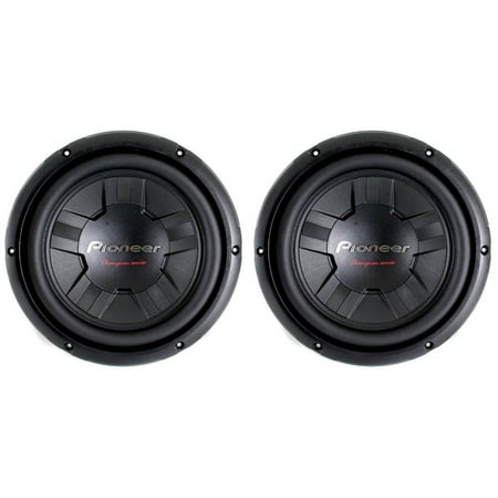 2) Pioneer 1200 Watt 10 Inch Subwoofer Champion Series DVC Car Sub | TS-W261D4