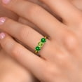 thumbnail image 4 of Gem Stone King 18K Yellow Gold Plated Silver Green Peridot and Green Created Emerald Engagement Ring for Women | 2.23 Cttw | Round 5MM | Gemstone August Birthstone | Size 9, 4 of 6