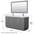 thumbnail image 6 of Wyndham Collection Miranda 66" Wood Double Bathroom Vanity in Dark Gray/Nickel, 6 of 7