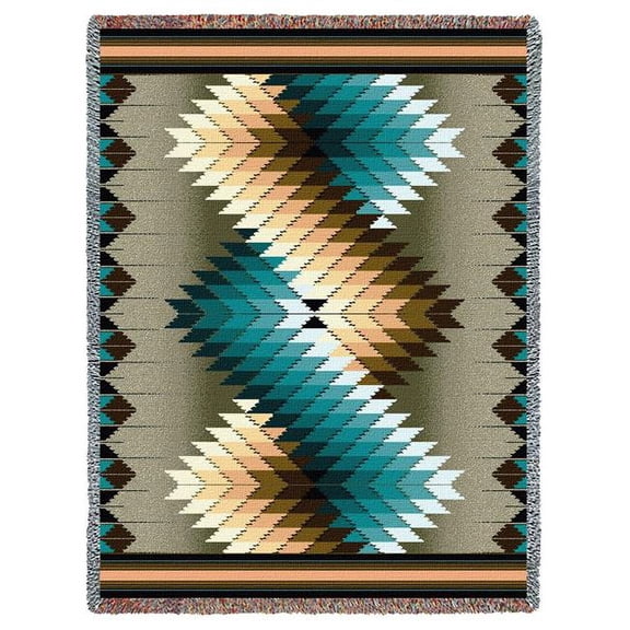 Pure Country Weavers Whirlwind Smoke Blanket Tapestry Throw Woven from Cotton - Made in The USA (72x54)