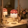 thumbnail image 3 of French Style Umbrella Shaped Tassel Fabric Lampshade, Restaurant Bedroom Desk Lamp Lighting, for Home Party Mantel Shelf Wall Door Porch and Seasonal Displays, 3 of 5