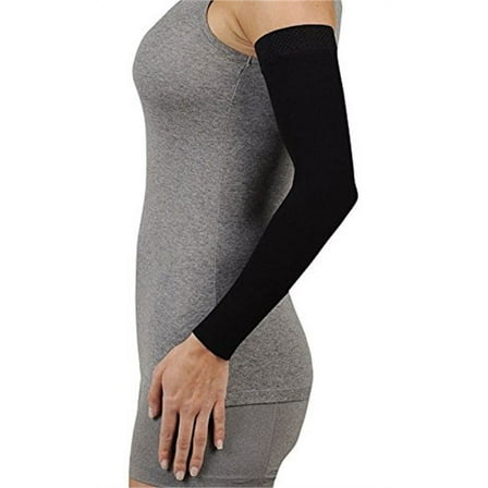 Juzo 2001 Lymphedema Armsleeve Dreamsleeve w/Silicone Band - 20-30 mmHg Reg Reg Black VI