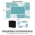 thumbnail image 3 of SIXHOME Outdoor Rug 8'x10' Waterproof Reversible Patio Rug Floral Border Plastic Straw Indoor Outdoor Rug for RV Camping Garden Picnic Beach Deck Backyard Porch Decor Light Blue, 3 of 7