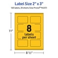 thumbnail image 6 of Avery Printable Rectangle Labels, Bright Yellow, 2" x 3", 160ct, 6 of 11