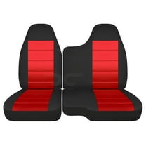 T48-Designcovers Fits 2004-2012 Chevy Colorado/GMC Canyon Velour Truck Seat Covers(Front 60/40 Split Bench) No Armrest: Black and Red