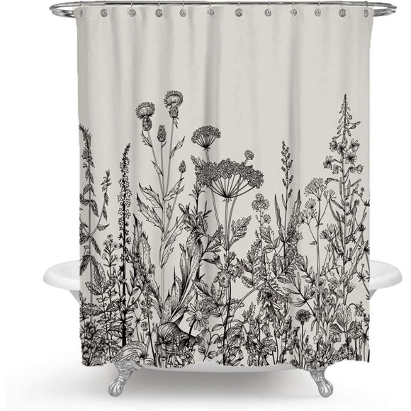 Waterproof Fabric Shower Curtain Or Polyester Soft Cloth & Hotel Quality Machine Washable White Shower Curtain Liner For Bath Tub