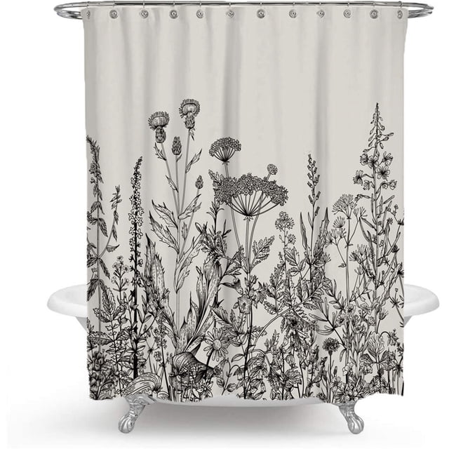 Rideau de Douche en Tissu Imperméable Ou Polyester Doux & Qualité Hôtelière Lavable en Machine Doublure de Rideau de Douche Blanc pour Baignoire