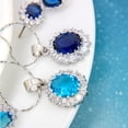 thumbnail image 4 of 3Pcs/Set Oval Faux Gem Full Rhinestone Charm Earrings Necklace Ring Lady Jewelry, 4 of 8
