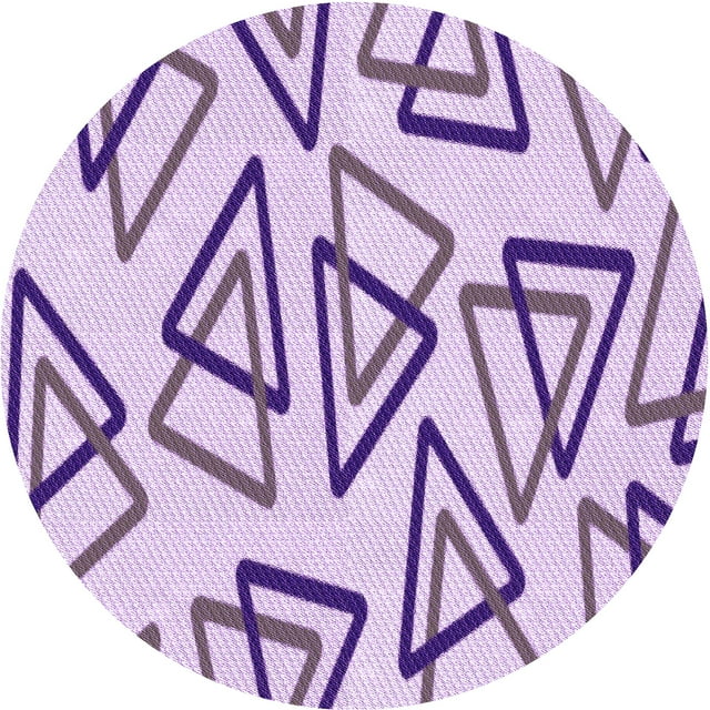 Ahgly Company Machine Washable Indoor Round Transitional Periwinkle Pink Area Rugs, 7' Round