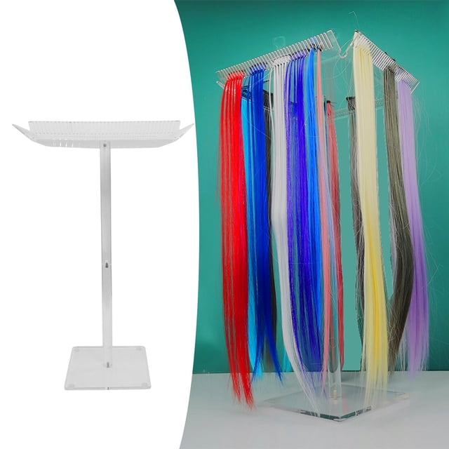 Soporte acrílico para almacenamiento de extensiones de cabello, herramienta de salón, soporte separador de cabello portátil, soporte para extensiones