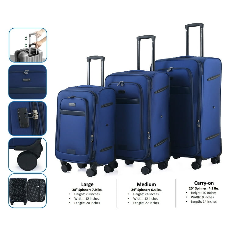 IZOD Noah Shell 3 Piece Luggage Set - Lightweight, Expandable