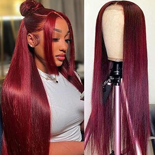 UNANCY 99J Burgundy Lace Front Wigs Human Hair Pre PluckedHairline Glueless 180 Density 13 4 HD Transparent Wigs for Women Human Hair with Baby Hair Wine Red Colored 20 inch 99j Walmart