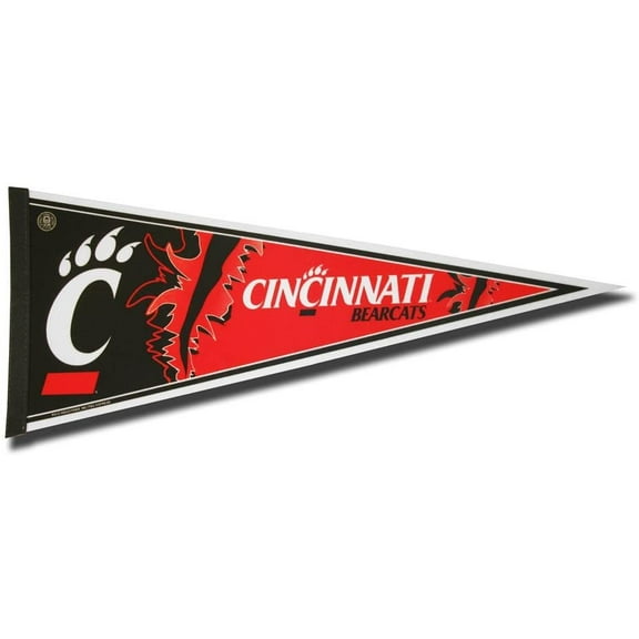 University of Cincinnati Bearcats Soft Felt Pennant, Primary Design, 12x30 Inch, Easy To Hang