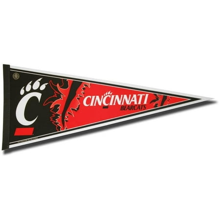 University of Cincinnati Bearcats Soft Felt Pennant, Primary Design, 12x30 Inch, Easy To Hang