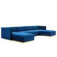 thumbnail image 2 of Modway Sanguine 6-Piece Velvet Modular Sectional Sofa in Navy, 2 of 6