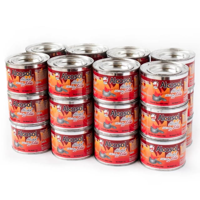 FUEGOTEK - Alcohol solido en lata de 250ml (24 piezas) Especial para Buffets, Bufeteras, Iniciador de Fuego.