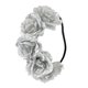 thumbnail image 4 of Diadema playera con rosas para el pelo, corona de vacaciones, adorno de flores para el pelo para niñas y mujeres (plateado), 4 of 6